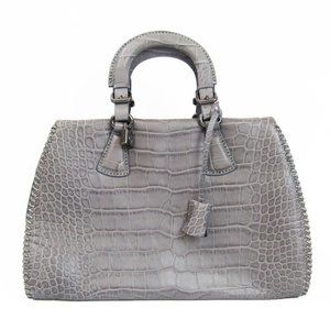 Giorgio Armani Women's Leather Handbag Gray